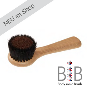 Gesichtsbürste IONIC, Buche, Bronzedraht mit Roßhaarrand